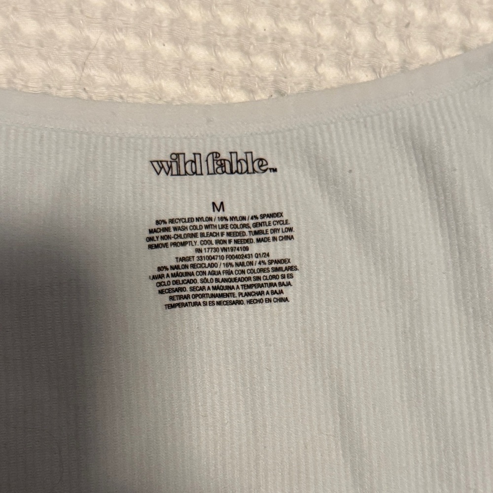 Wild Fable Sky Blue Ribbed Bodysuit - Picture 2 of 2